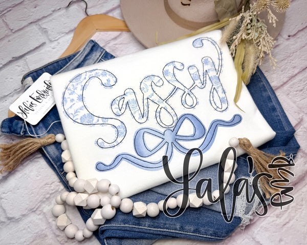 Sassy + Bow Bean Stitch Applique Design