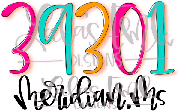 39301 Meridian, MS script *Printable PNG