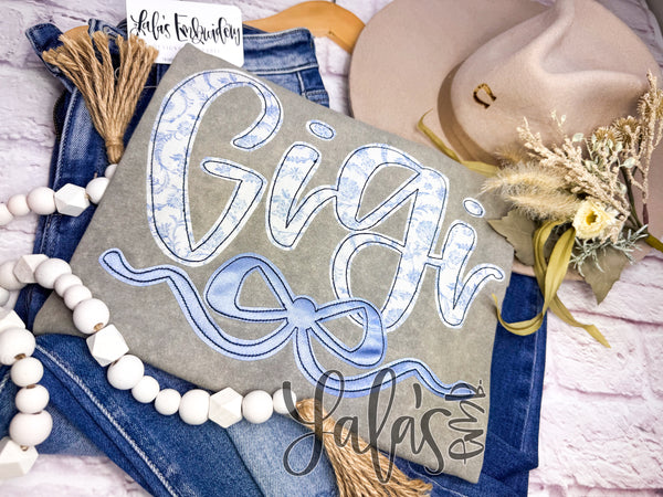 Gigi + Bow Bean Stitch Applique Design