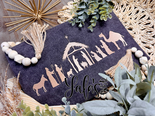 Silent Night Nativity Embroidery Design