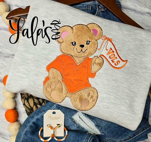 Beary Cute - Game Day + Go Team - Satin Stitch Applique Design