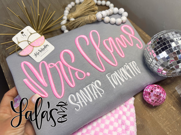 Mrs. Claus S A N T A S Favorite - 3D Puff Embroidery Design