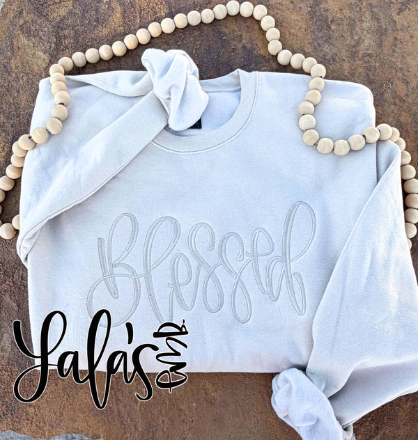 Blessed - Hand Letterered Embroidery Design