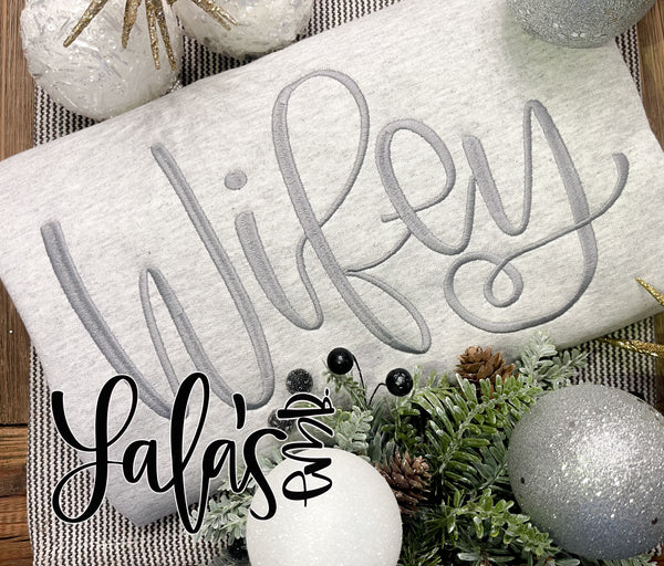 Wifey - Hand Lettered Embroidery Design