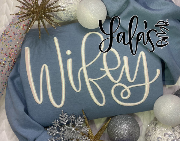 Wifey - 3D Puff Embroidery Design