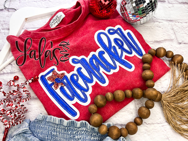 Firecracker Tailgait Tee - Cherry Red