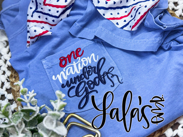 One Nation Under God *Pocket Size* Embroidery Design