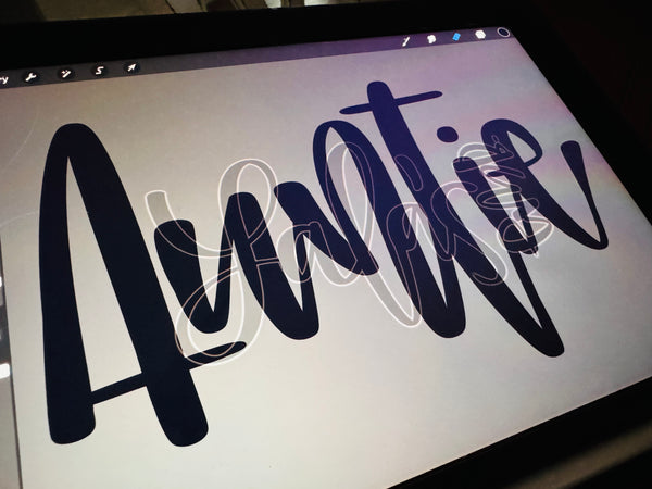 Auntie *Add On* Embroidery Design - Hand Lettered By LaLa's