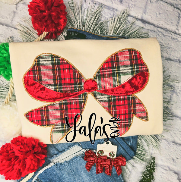 Vintage Layerd Bow - Bean Stitch Applique Design