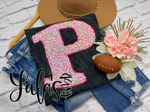 PINK OUT Pioneers (or custom SINGLE LETTER school logo) - Oversized LaLa's Apparel