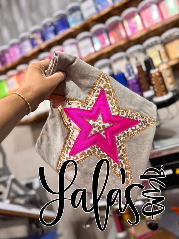 Star Stacked Appliqued LaLa's Apparel Tee