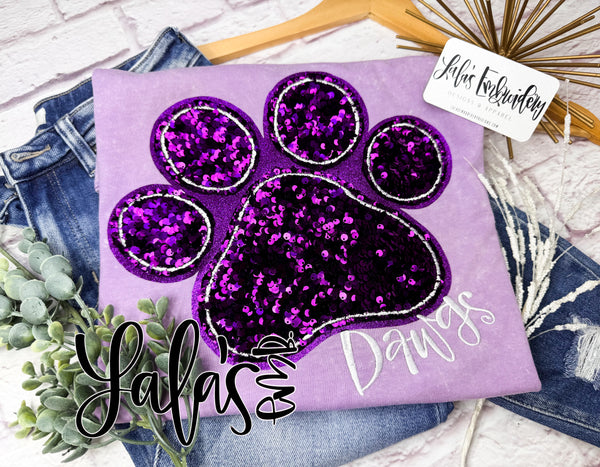 Dawgs Paw Print Appliqued Tee - Oversize Tee
