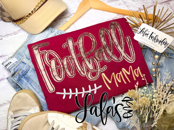 Football MaMa (Football styled) Applique + Embroidery Design