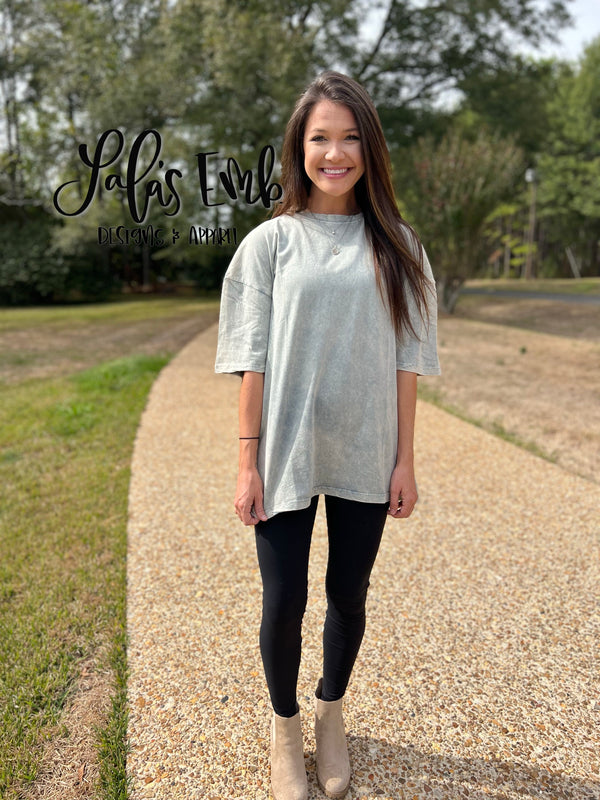 School Spirit Embroidered Tee - Pocket size design