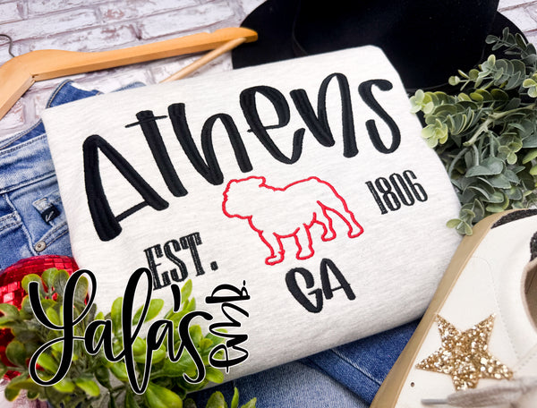 Vintage GA Embroidery Design - Hand Lettered By LaLa's