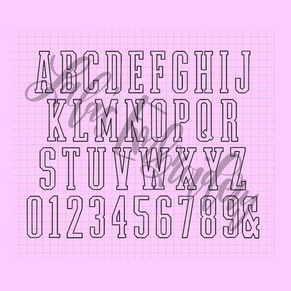 Tall & Skinny Bean Stitch Applique FONT for Applique + Embroidery