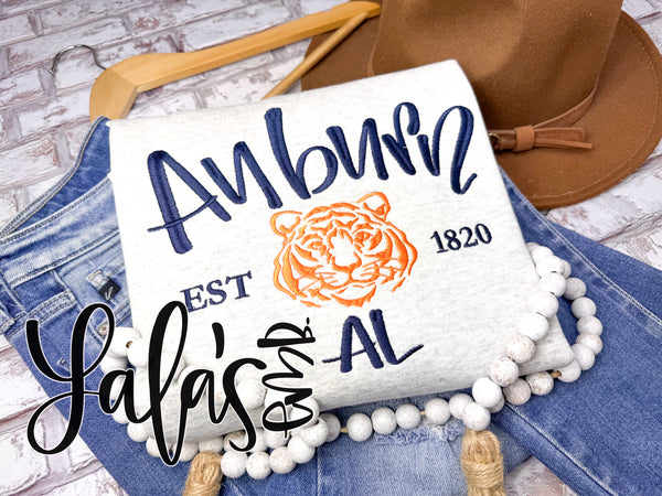 Vintage Auburn AL Embroidery Design - Hand Lettered By LaLa's