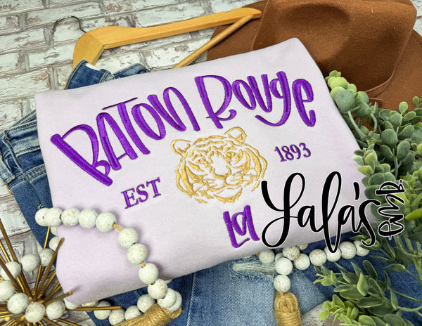 Vintage Baton Rouge LA Embroidery Design - Hand Lettered By LaLa's