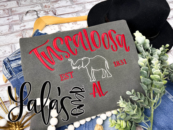 Vintage Tuscaloosa AL Embroidery Design - Hand Lettered By LaLa's