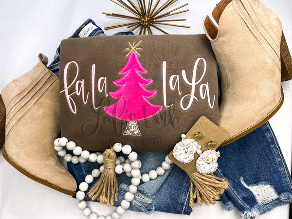 Fa La La La Tree Applique / Embroidery Design *ZIGZAG*