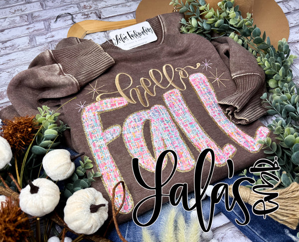 Hello Fall CUSTOM LaLa's Apparel Sweatshirt