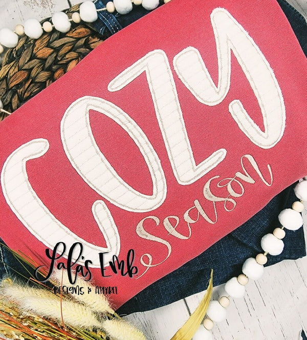 COZY Season Applique / Embroidery *Hand Lettered* Design