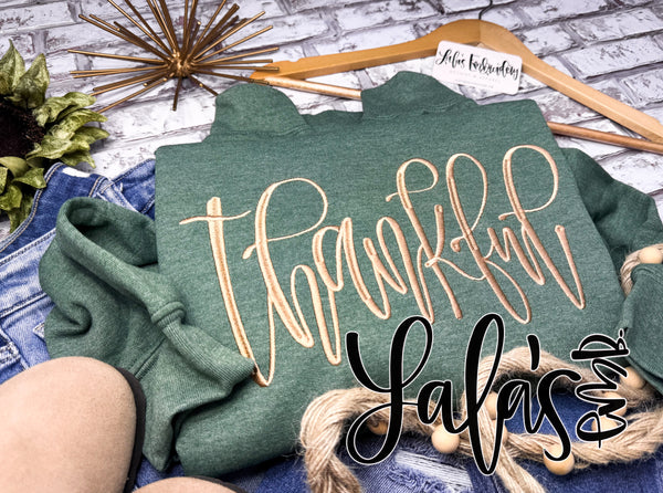 Thankful - Hand Lettered Embroidery Design