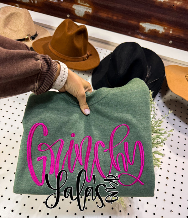 Grinchy - Hand Lettered Embroidery Design