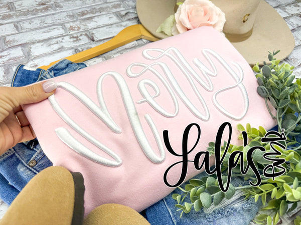 Simply Merry Puff Embroidered Sweatshirt