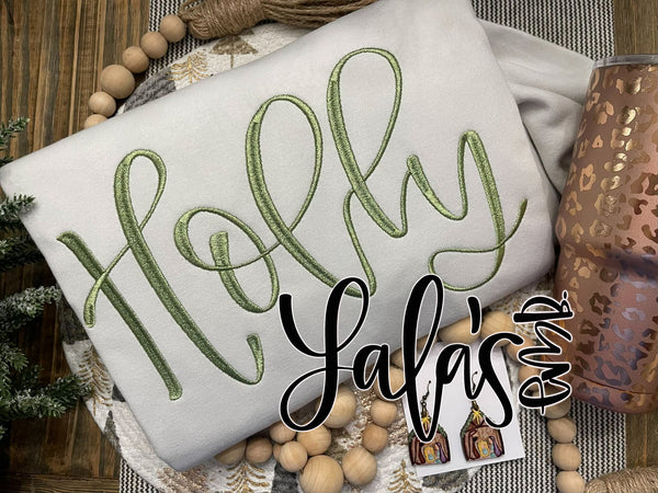 Holly - Hand Lettered Embroidery Design