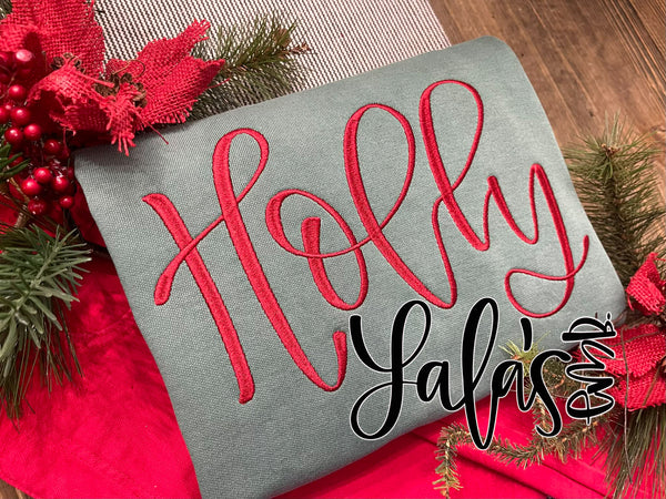 Holly - Hand Lettered Embroidery Design