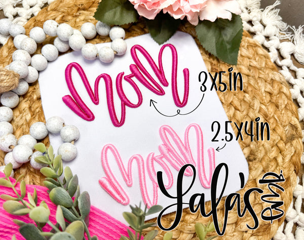 Mom - 3D PUFF Embroidery Design - *ADD ON EMB DESIGN*