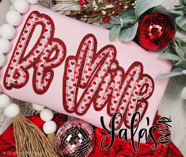 Be Mine Double Stack Applique Design- Bean Stitch