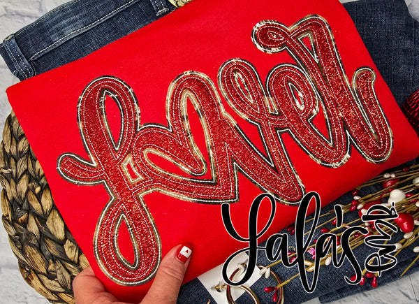 Lover - Double Stacked Bean Stitch Applique Design