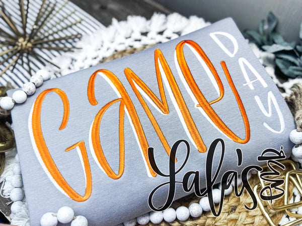 Game Day - All Embroidery Design - Hand Lettered by LaLa's