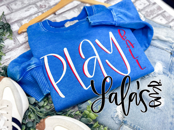 Play Ball - All Embroidery Design - Hand Lettered by LaLa's