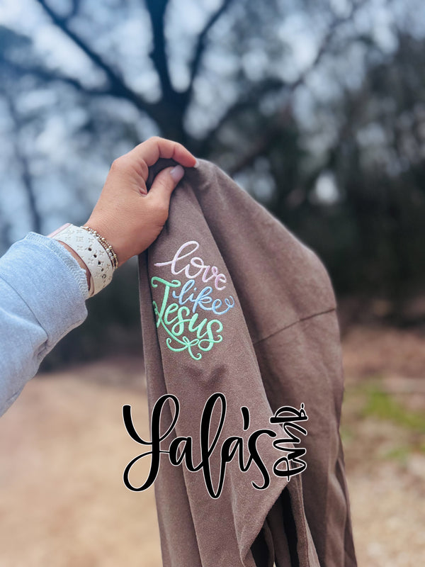 Love Like Jesus Embroidery Design - Hand Lettered