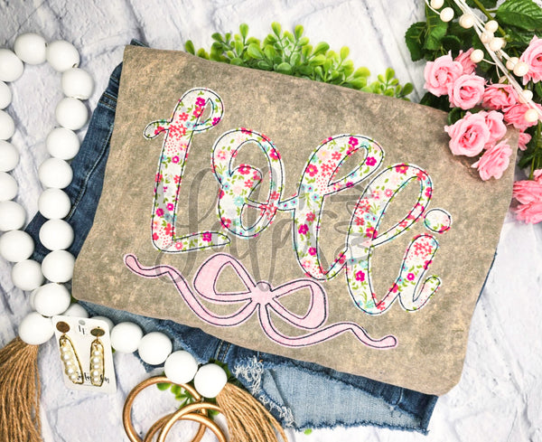 Lolli + Bow Bean Stitch Applique Design