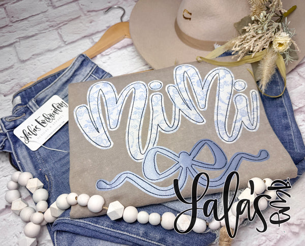 MiMi + Bow Bean Stitch Applique Design