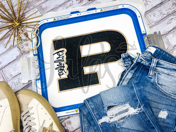 Pirates _ P _ Custom Hand Lettered Embroidery / Applique Design