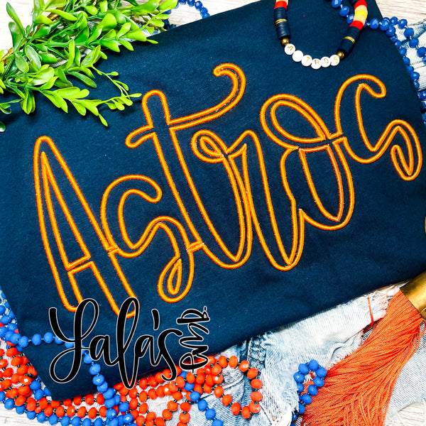 Astros (Outlined) - 3D Puff Embroidery Design