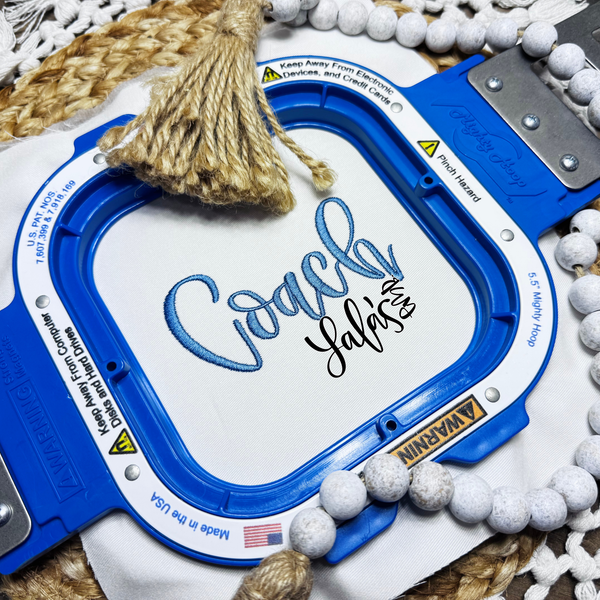 Coach *Add On* Embroidery Design - Hand Lettered By LaLa's