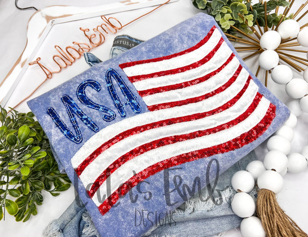 USA Flag Applique Design