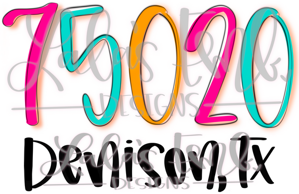 75020 Denison, TX *Printable PNG