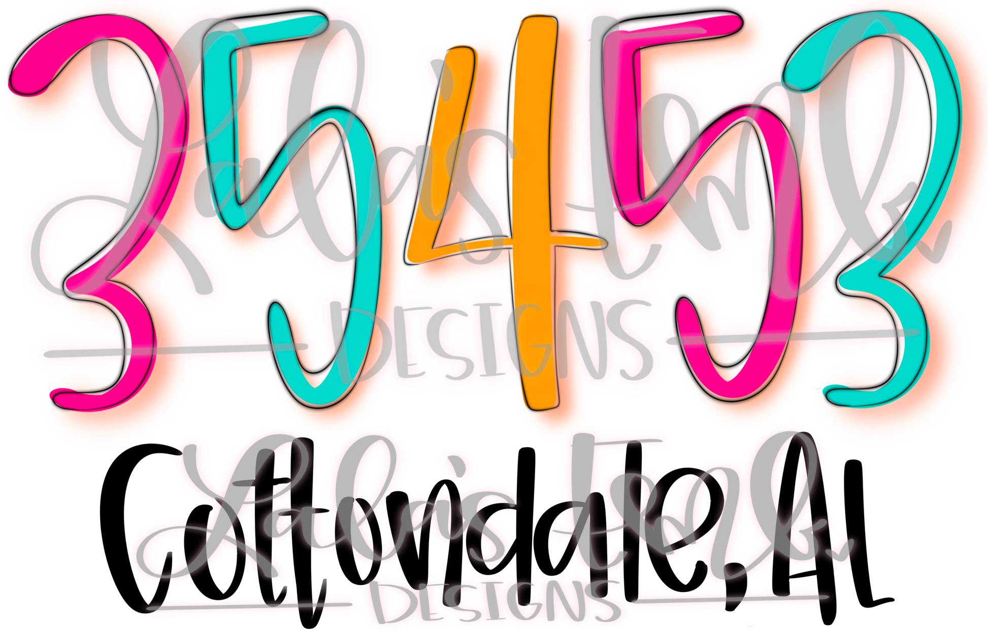 35453 Cottondale, AL *Printable PNG Lalasembroiderydesigns