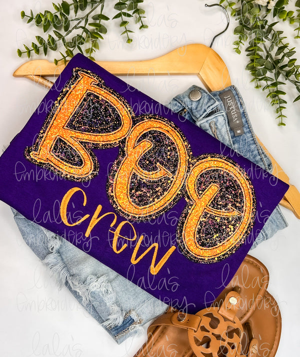 BOO Crew Double Stack Applique/Embroidered Design