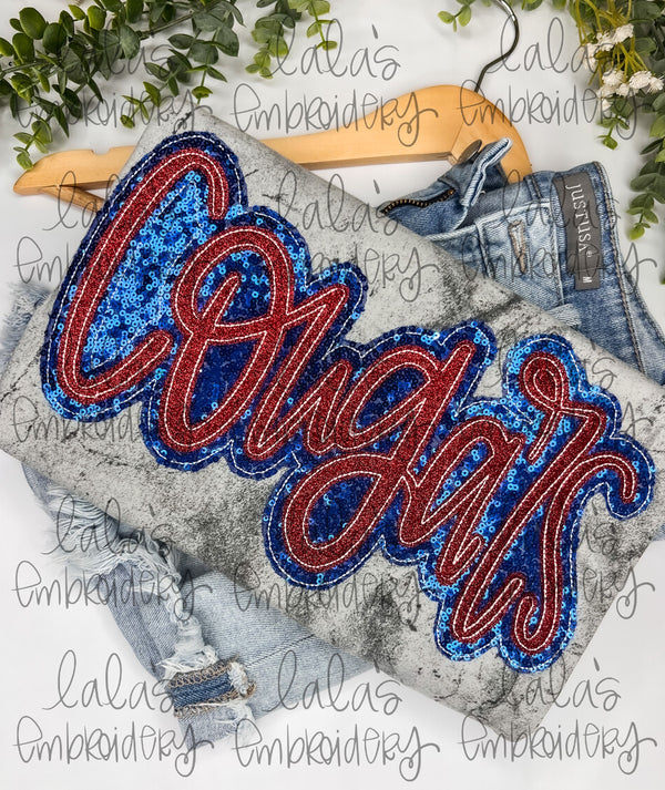 COUGARS Double Stack Team Applique Design