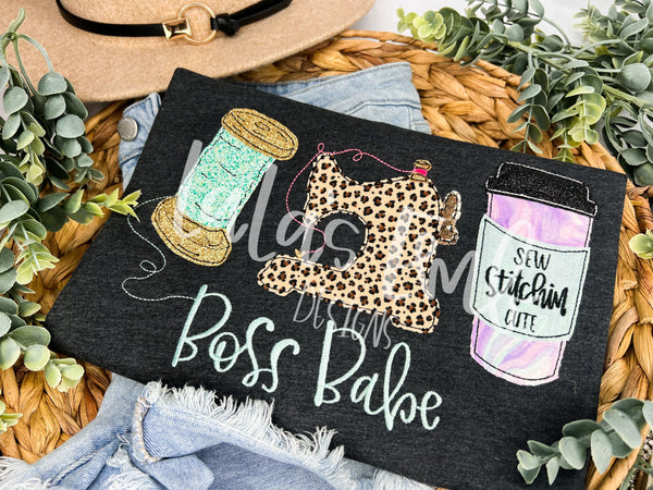 Boss Babe *sewing theme* Applique Trio Design