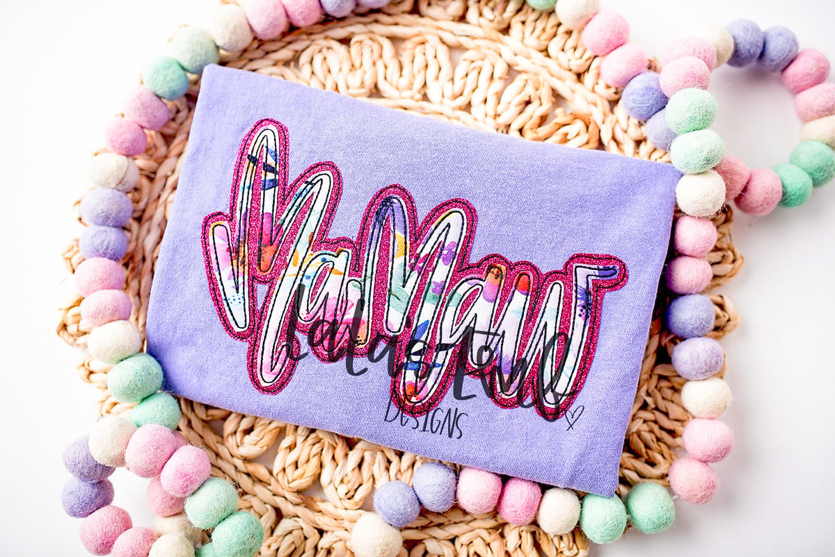 Mamaw Double Stack Applique Design Lalasembroiderydesigns