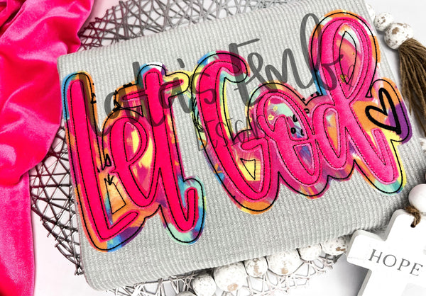 Let God hearted Double Stack Applique Design